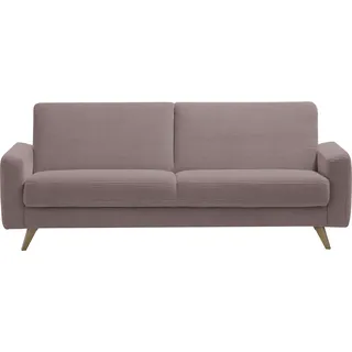 3-Sitzer EXXPO - SOFA FASHION "Samso, elegant und bequem, aktueller Cord Bezug, Kippcouch", braun (old rose), B:222cm H:89cm T:93cm, 100% PES, Sofas, 3-Sitzer, hochwertige Verarbeitung, Schlafsofa inkl. Bettfunktion und Bettkasten
