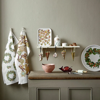 Geschirrtuch-Set , Grün , Textil , 3-teilig , Weihnachten , 50x70 cm , Heimtextilien, Geschirrtücher & Schürzen, Geschirrtücher