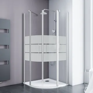 Schulte Alexa Style 2.0 Runddusche mit Drehtür 90 x 192 cm silber Klarglas 900x900