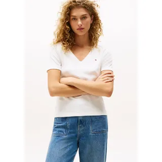 Tommy Hilfiger Slim Cody Kurzarm-T-Shirt Mit V-ausschnitt Nos Ecru S