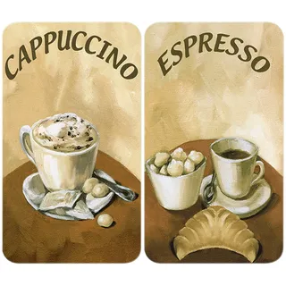 Herd-Abdeckplatte WENKO "Universal Modell Kaffee", bunt (braun, bunt), B:30cm L:52cm, Glas, Herdabdeckplatten, Herd-Abdeckplatte, Herdabdeckung für alle Herdarten, kratzfest, mit rutschfesten Füßen