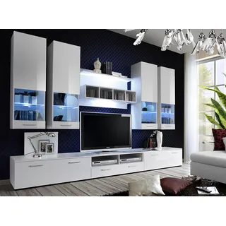 Wohnwand tv Ständer Sideboard Designer Modern Wohnzimmer Regale Holz Neu - Weiß