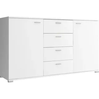 Moderne Kommode mit Schublade Sideboard Schrank Highboard, Wohnzimmer, Esszimmer, Flur & Diele - 150 x 85 x 40 cm, MIA (Weiß, 150 cm) - Weiß