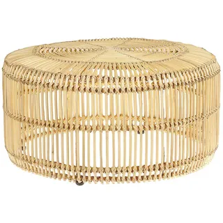 Beliani Couchtisch Rattan natürlich 84 cm Limni , Beige, Naturfarben , Naturmaterialen , 53x40x84 cm , Wohnzimmer, Wohnzimmertische, Couchtische