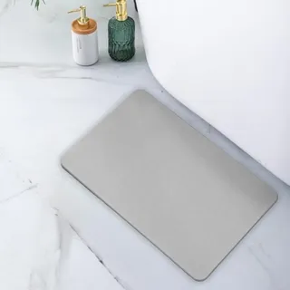 Pure 4Home Steinmatte Badezimmer rutschfest aus Kieselgur 40 x 30 cm | Duschvorleger Schnelltrocknend Saugfähig | Badvorleger, Badematte Stein | Diatomite Stone Bath Mat (Grau)