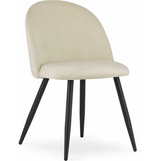 Esszimmer, Wohnzimmer, Bürostuhl BELLO Samt beige / Beine schwarz - Beige