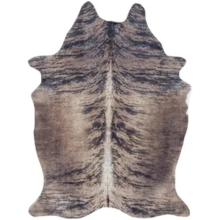 Novel Fellteppich , Braun, Weiß , Textil , Lederoptik , Tierform , 150x200 cm , Oeko-Tex® Standard 100 , für Fußbodenheizung geeignet, schmutzabweisend, für Hausstauballergiker geeignet, lichtunempfindlich, antistatisch, waschbar, pflegeleicht, strapazierfähig, leicht zusammenrollbar , Teppiche und Böden, Teppiche, Schaffelle & Kuhfelle