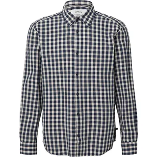 s.Oliver Langarmhemd mit Karo Muster, blau