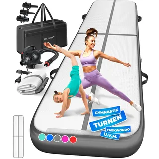 KESSER® Turnmatte Aufblasbar Airtrack 2m/3m/4m/5m/6m Fitness-Matte Gymnastikmatte | inkl. Tragetasche & elektr. Luftpumpe | Yogamatte, Tumbling Matten, Trainingsmatte, Turn- & Fitness
