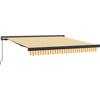 vidaXL Einziehbare Markise Gelb und Weiß 300 x 250 cm Stoff und Metall - Gelb