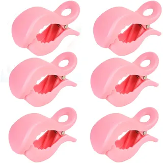 6 St. Babies1st Kinderwagen Klammer, Clip zur Befestigung von Spielzeug, Abdeckung, Sonnenschutz am Kinderwagen, Buggy, Babyschale, Baby Pink