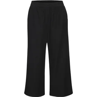 Culotte H.I.S, Damen, Gr. 36/38, N-Gr, schwarz, Obermaterial: 65% Lyocell, 35% Baumwolle, unifarben, Basic, figurumspielend ca. Mitte Wade, Hosen Culotte, weit geschnitten, in Denim Optik, Topseller