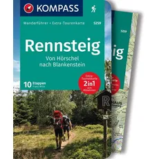 KOMPASS Wanderführer Rennsteig, 10 Etappen mit Extra-Tourenkarte