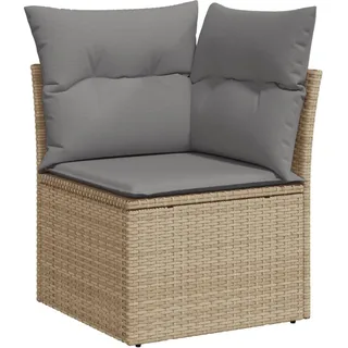 vidaXL Garten-Ecksofa mit Kissen Beige Poly Rattan - Beige