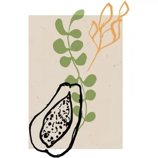 KOMAR Papaye du paradis", - Größe: 30 x 40 cm - Poster, Kunstdruck, Dekoration, Wohnzimmer, Schlafzimmer