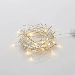 Spetebo Lichterkette 20 LED warm weiß mit Timer batteriebetrieben - 2 m | Weihnachts Beleuchtung für Innen - Indoor Weihnachten Advent Winter Tisch Fenster Deko Batterie betrieben