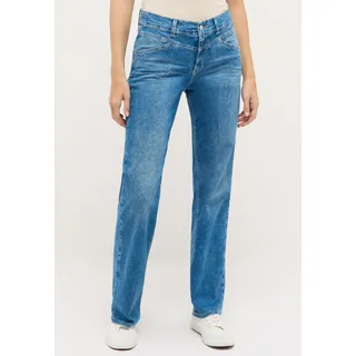 Bequeme Jeans ANGELS "Liz Modern", Damen, Gr. 38, Länge 30, light blau random used, Denim/Jeans, Obermaterial: 89% Baumwolle, 8% Polyester, 3% Elasthan, unifarben, relaxed fit lang, Jeans Bequeme Jeans, mit Stretch