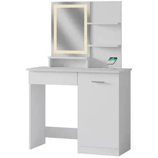 Vicco Schminktisch Julia 90 cm mit LED-Spiegel und QI-Ladestation