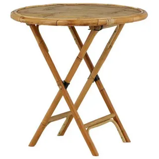 Gardenson Gartentisch , Hellbraun , Holz, Naturmaterialien , Rattan,Rattan,Rattan , rund , rund , 80 cm , rostfrei , Holzmöbel, Holztische, Gartentische Holz
