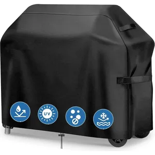 Grillabdeckung wetterfest 147x61x122cm Gasgrill Abdeckung Schwarz - Schwarz