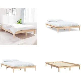 vidaXL Massivholzbett 120x200 cm Kiefer - Bettrahmen - Bettgestell - Bett - Holzbett - Braun
