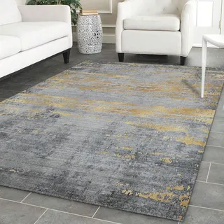 OUZUIU Rutschfester Teppich, Moderner Teppich, Waschbarer Teppich Grau-Gold, luxuriöser, schmaler Teppich, Wohnzimmer Schlafzimmerteppich, Innenbereich, Küchenteppich, Büroteppich 160x240cm Carpet