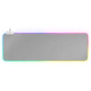 Mars Gaming MMPRGB2S XXL, Mauspad RGB 12 Modi, 2 USB 2.0, Weiß-Silber