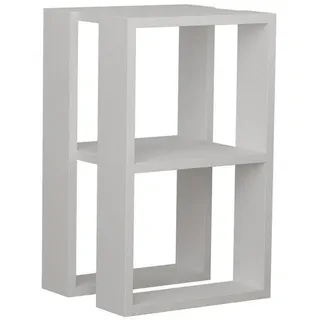 Calicosy Nachttisch Weiß H55 cm – Lorrie , Holzwerkstoff , 30x55x34 cm , Schlafzimmer, Nachtkästchen