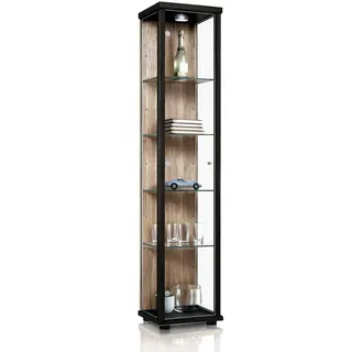 K-Möbel Glasvitrine 176 x 37 x 33 cm Schwarz