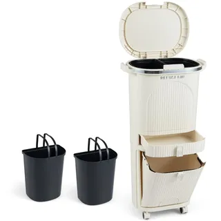 Costway Mülltrennsystem 14 l Beige