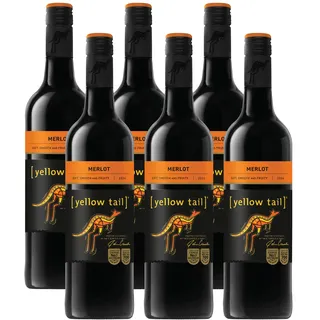 Yellow Tail Merlot – Halbtrockener, fruchtiger Rotwein aus Australien (6 x 0,75l)