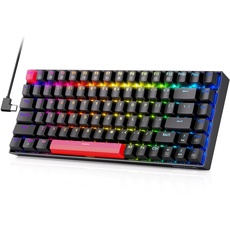Redragon Gaming-Tastatur, K629 RGB Hotswap mechanische Gaming-Tastatur mit roten Schaltern, voll programmierbare kabelgebundene Tastatur mit Anti-Ghosting 84 Tasten