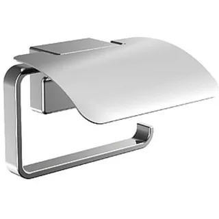 EMCO Cue Toilettenpapierhalter zur Wandmontage, hochwertiger Klorollenhalter aus Metall, chromfarben, Chrom