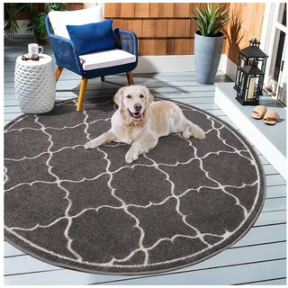 Sanat Teppich »Berlin« rund 6 mm Höhe In -und Outdoor geeignet, robust und pflegeleicht grau B/L: ca. 120x120 cm Ø grau