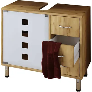 VCM Waschbeckenschrank »Holz Badmöbel Badunterschrank Darola Schublade«, weiß