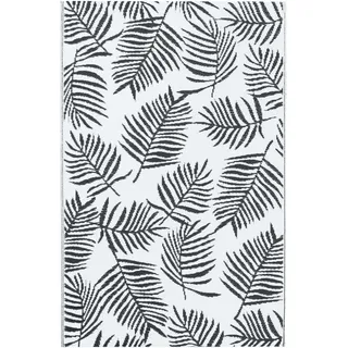 vidaXL Outdoor-Teppich ARAKIL Weiß und Schwarz 190x290 cm PP - Weiß