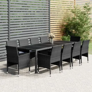Festnight Rattan Gartenmöbel Set 10 Personen Terrassenmöbel Außen Gartenmöbel Set 10 Stühle mit Tisch Sitzgruppe Outdoor Gartentisch mit Stühlen Set Garten Essgruppe Gartengarnitur Wetterfest