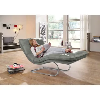 W.Schillig Relaxliege daily dreams Polyester 95 x 91 x 170 cm grau mit Kissen