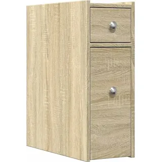 vidaXL Badschrank Schmal mit Rollen Sonoma-Eiche Holzwerkstoff - Braun