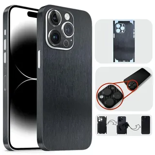 TF Skins kompatibel mit iPhone 15 Pro, Skin Schutzfolie mit 360° Schutz, super dünn und resistent (Brushed Black)