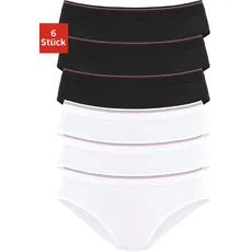H.I.S Bikinislip, (Packung, 6 St.), aus elastischer Baumwoll-Qualität, schwarz-weiß