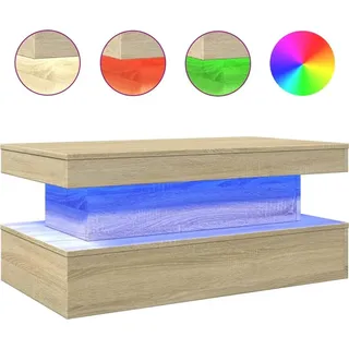 vidaXL Couchtisch mit LED-Leuchten Sonoma-Eiche 90x50x40 cm - Braun