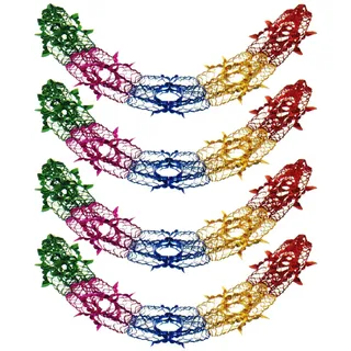 Weihnachten Folie Decke Dekorationen Bunt 20cm X 1.5M 5 Bereich Girlande x4