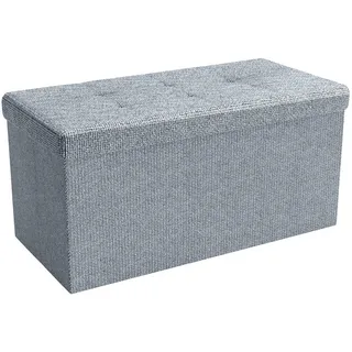 Intirilife Sitzwürfel Faltbar Leinen 76 x 38 x 38 cm Grau