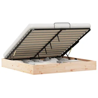 vidaXL Ottoman Bettgestell mit Stauraum Natur 200 x 200 cm - Braun