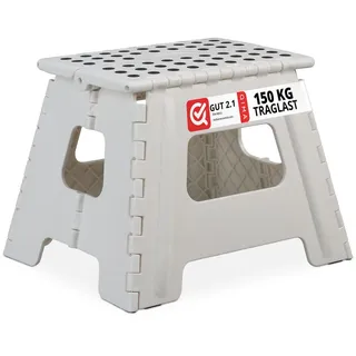 Relaxdays Klapphocker , Kunststoff, Textil , 37x30x29 cm , Gartenmöbel, Gartensessel, Gartenhocker