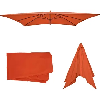 Ersatz-Bezug für Sonnenschirm Florida 3x4m, Sonnenschirmbezug Ersatzbezug, Polyester terracotta - Orange