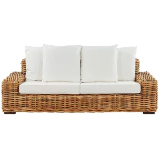 Beliani Gartensofa 3-tlg. Cremeweiß