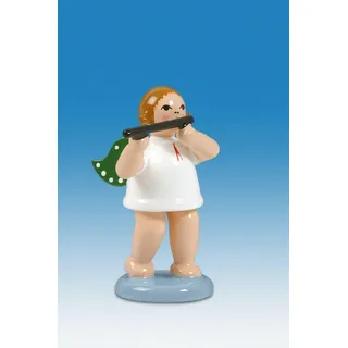 Engelmusikant Engel mit Querflöte ohne Krone Höhe 6 cm NEU Holzengel Erzgebirge