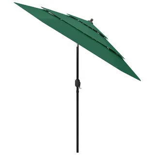 vidaXL Sonnenschirm mit Aluminium-Mast 3-lagig Grün 2,5 m - Grün